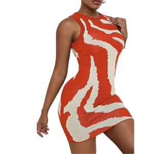 Orange Printed Dress